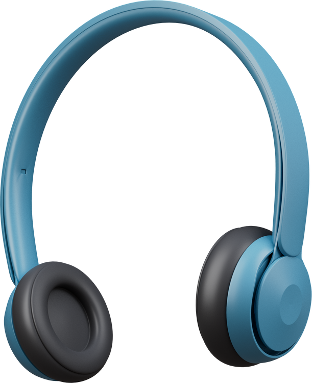 Headphone headset icon Isolated 3d render illustration